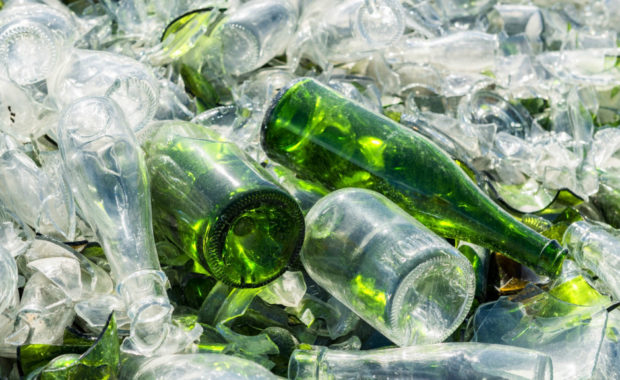 Glass bottles to be recycled
